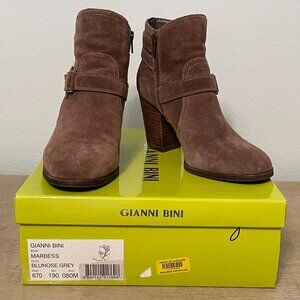 Gianni Bini Marbess Bluenose Grey Suede Booties